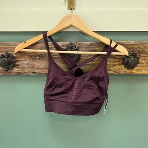 Victoria Sport Seamless Bralette Plum Burgundy Strappy Cross Back Small NEW
